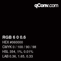 カラーコード: RGB 6 0 0.6 | qconv.com