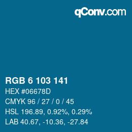 Color code: RGB 6 103 141 | qconv.com