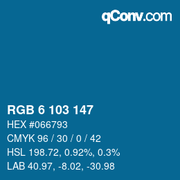 Color code: RGB 6 103 147 | qconv.com