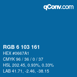カラーコード: RGB 6 103 161 | qconv.com