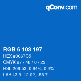 Color code: RGB 6 103 197 | qconv.com