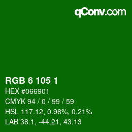 Color code: RGB 6 105 1 | qconv.com