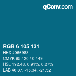 Color code: RGB 6 105 131 | qconv.com