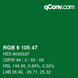 Color code: RGB 6 105 47 | qconv.com