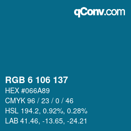 Color code: RGB 6 106 137 | qconv.com