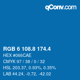 カラーコード: RGB 6 108.8 174.4 | qconv.com