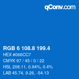 カラーコード: RGB 6 108.8 199.4 | qconv.com