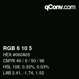 Color code: RGB 6 10 5 | qconv.com