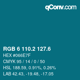 カラーコード: RGB 6 110.2 127.6 | qconv.com