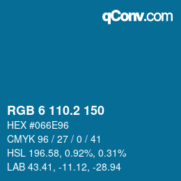 カラーコード: RGB 6 110.2 150 | qconv.com