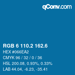 カラーコード: RGB 6 110.2 162.6 | qconv.com