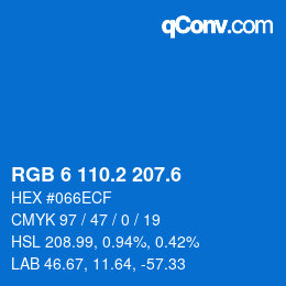 カラーコード: RGB 6 110.2 207.6 | qconv.com