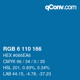 Color code: RGB 6 110 166 | qconv.com