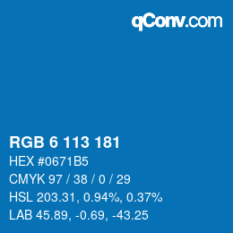 Color code: RGB 6 113 181 | qconv.com