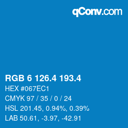 カラーコード: RGB 6 126.4 193.4 | qconv.com