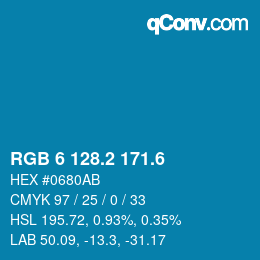 カラーコード: RGB 6 128.2 171.6 | qconv.com
