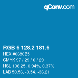 カラーコード: RGB 6 128.2 181.6 | qconv.com