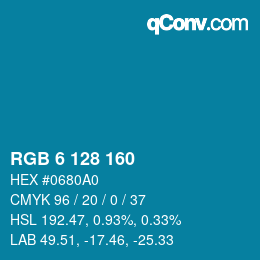 Color code: RGB 6 128 160 | qconv.com