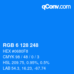 Color code: RGB 6 128 248 | qconv.com