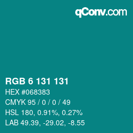 Color code: RGB 6 131 131 | qconv.com
