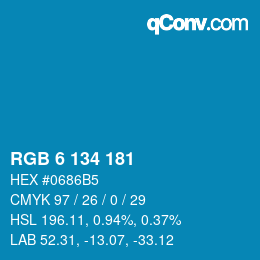 Color code: RGB 6 134 181 | qconv.com