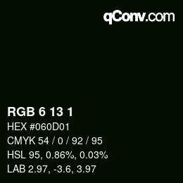 Farbcode: RGB 6 13 1 | qconv.com