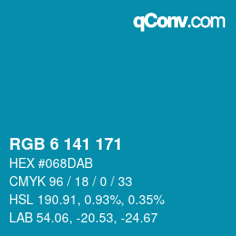 Color code: RGB 6 141 171 | qconv.com