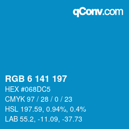 Color code: RGB 6 141 197 | qconv.com