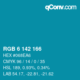 Color code: RGB 6 142 166 | qconv.com
