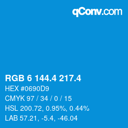 カラーコード: RGB 6 144.4 217.4 | qconv.com