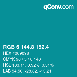 カラーコード: RGB 6 144.8 152.4 | qconv.com