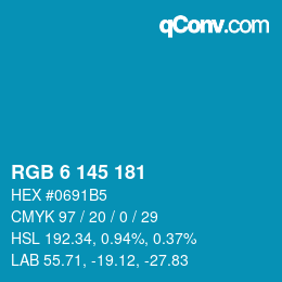 Color code: RGB 6 145 181 | qconv.com