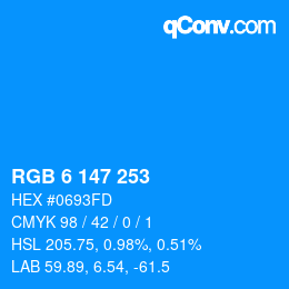 Color code: RGB 6 147 253 | qconv.com