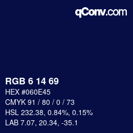 Color code: RGB 6 14 69 | qconv.com