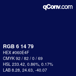 Color code: RGB 6 14 79 | qconv.com