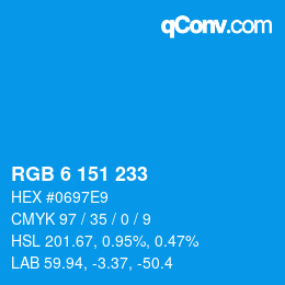 Color code: RGB 6 151 233 | qconv.com