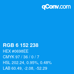 Color code: RGB 6 152 238 | qconv.com