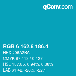 カラーコード: RGB 6 162.8 186.4 | qconv.com