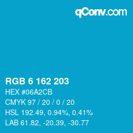 Color code: RGB 6 162 203 | qconv.com