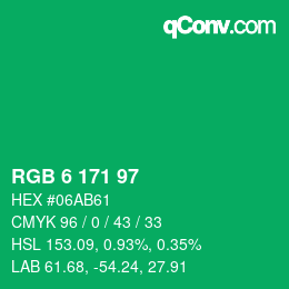 Color code: RGB 6 171 97 | qconv.com
