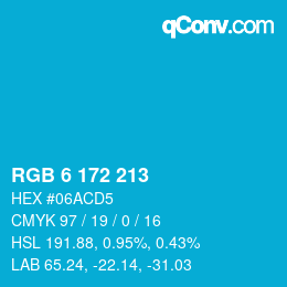 カラーコード: RGB 6 172 213 | qconv.com