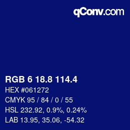 カラーコード: RGB 6 18.8 114.4 | qconv.com