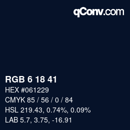 Color code: RGB 6 18 41 | qconv.com