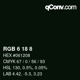 Color code: RGB 6 18 8 | qconv.com