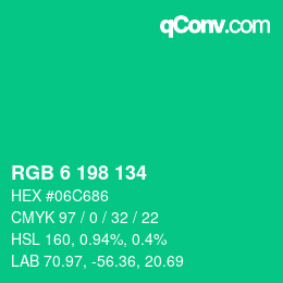 Color code: RGB 6 198 134 | qconv.com