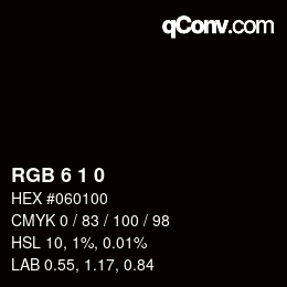 カラーコード: RGB 6 1 0 | qconv.com