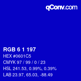 Color code: RGB 6 1 197 | qconv.com
