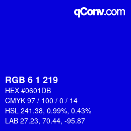 Color code: RGB 6 1 219 | qconv.com