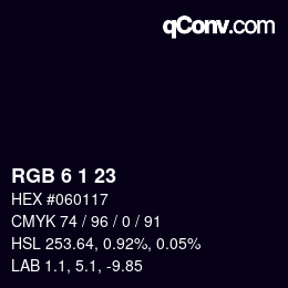 Color code: RGB 6 1 23 | qconv.com