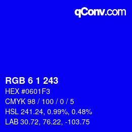 Color code: RGB 6 1 243 | qconv.com